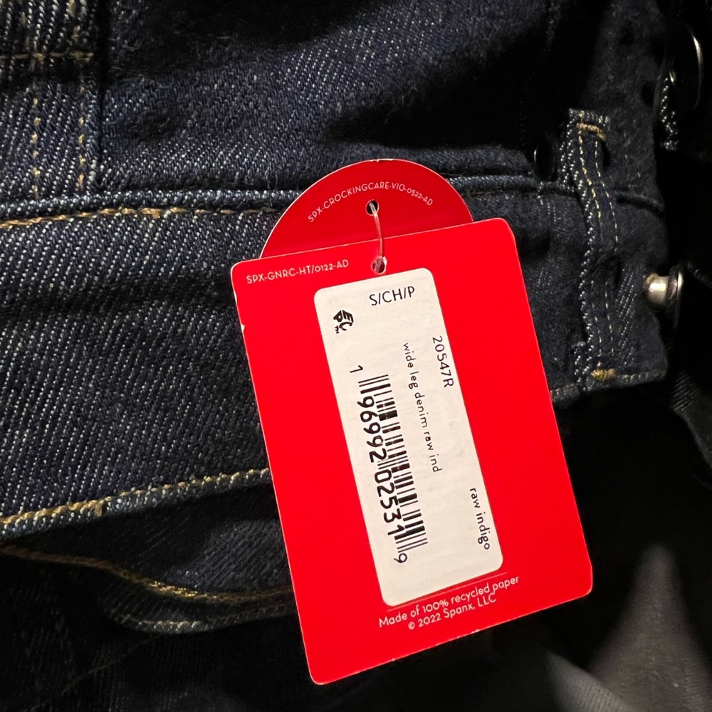 SPANX High-Rise Wide-Leg Jeans in Dark Indigo - Picture 3 of 7